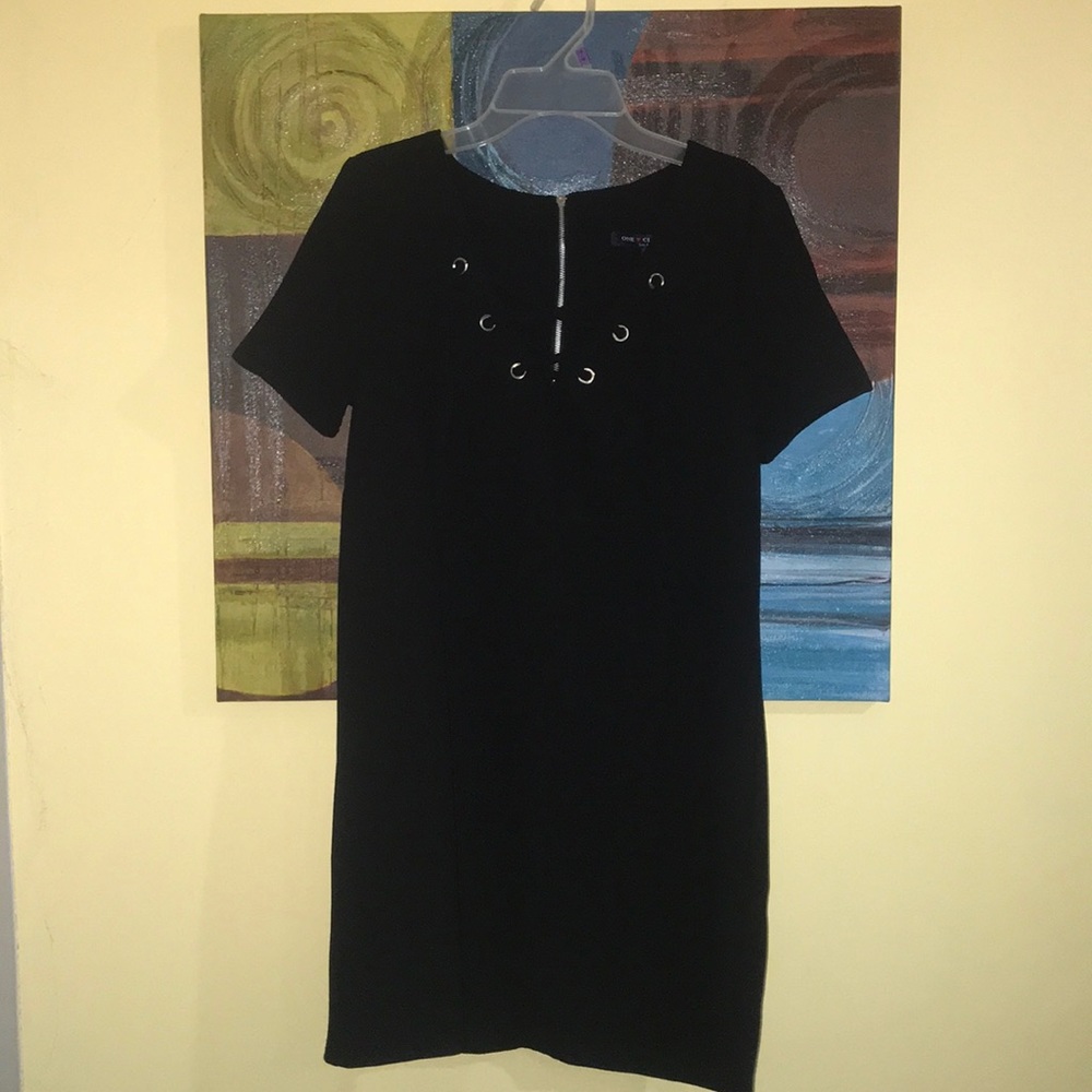 Lace up shift dress